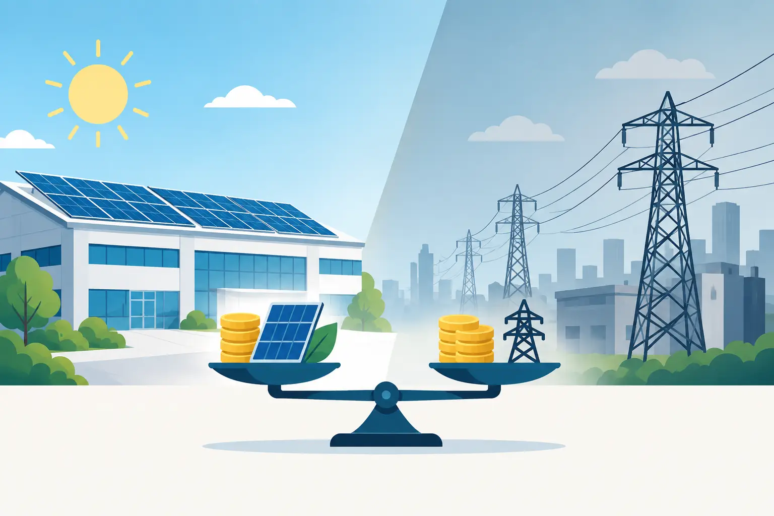 Commercial Solar Versus Grid Power: What Pays?
